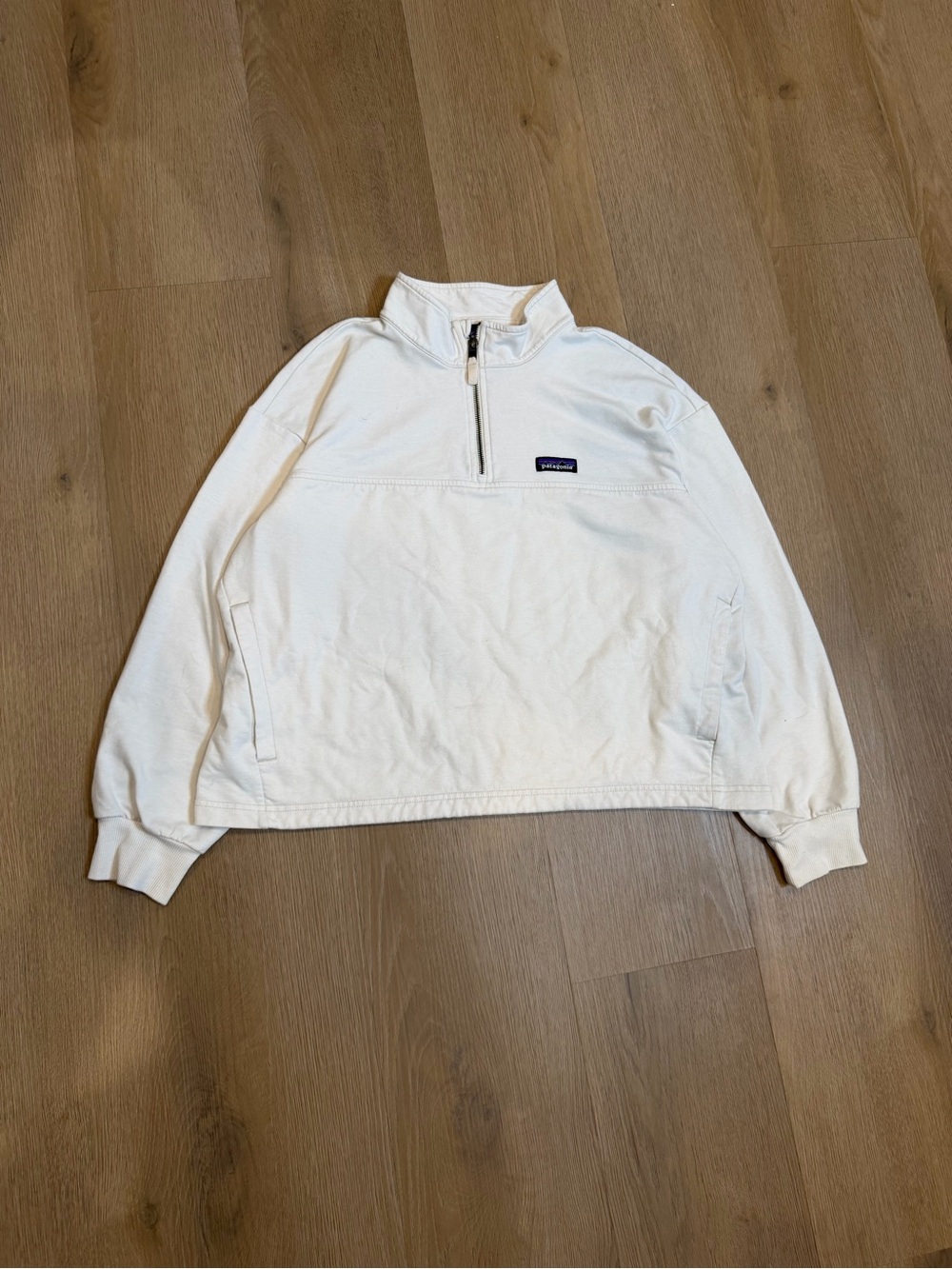 Patagonia White Quarter-Zip Pullover Sweater